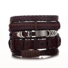 Load image into Gallery viewer, Vintage Leaf Feather Multilayer Leather Bracelet Men Fashion Braided Handmade Star Rope Wrap Bracelets & Bangles Male Gifts Jewe