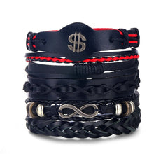 Load image into Gallery viewer, Vintage Leaf Feather Multilayer Leather Bracelet Men Fashion Braided Handmade Star Rope Wrap Bracelets & Bangles Male Gifts Jewe