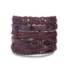 Load image into Gallery viewer, Vintage Leaf Feather Multilayer Leather Bracelet Men Fashion Braided Handmade Star Rope Wrap Bracelets & Bangles Male Gifts Jewe