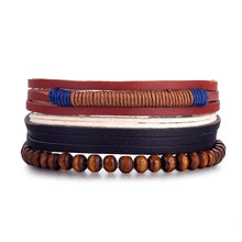 Load image into Gallery viewer, Vintage Leaf Feather Multilayer Leather Bracelet Men Fashion Braided Handmade Star Rope Wrap Bracelets & Bangles Male Gifts Jewe