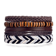 Load image into Gallery viewer, Vintage Leaf Feather Multilayer Leather Bracelet Men Fashion Braided Handmade Star Rope Wrap Bracelets & Bangles Male Gifts Jewe