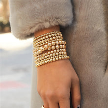 Load image into Gallery viewer, Dvacman Single Bracelet Gold Color Metal Beads Chain Bracelet Women Stretch Bangle Punk Chic Maxi Jewelry Wholesale Valentine