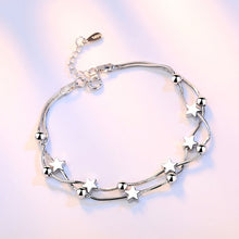 Load image into Gallery viewer, Crazy Feng Elegant Chain Bracelet Silver Color Beads Stars Charm Bracelet For Women Snake Link Chain Bracelet Jewelry Gift
