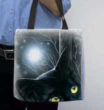 Load image into Gallery viewer, Winter Cat Basketweave Tote Bag
