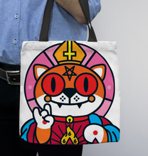 Load image into Gallery viewer, Cat Satan  Hail Lucipurr Basketweave Tote Bag
