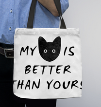 Load image into Gallery viewer, Cat Cat My cat is better than yours  Basketweave Tote Bag
