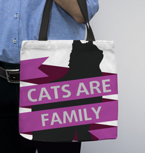 Load image into Gallery viewer, Cat Family Cats Are Family  Basketweave Tote Bag
