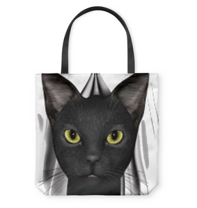 Black Cat (2) Basketweave Tote Bag