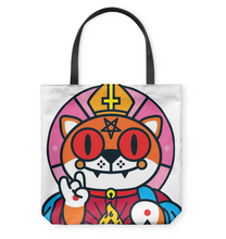 Load image into Gallery viewer, Cat Satan  Hail Lucipurr Basketweave Tote Bag

