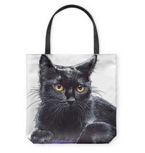 Load image into Gallery viewer, Black Cat Basketweave Tote Bag

