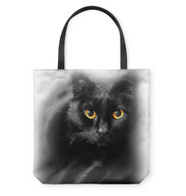 Load image into Gallery viewer, Black Cat DooDooFrog Basketweave Tote Bag
