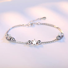 Load image into Gallery viewer, Crazy Feng Elegant Chain Bracelet Silver Color Beads Stars Charm Bracelet For Women Snake Link Chain Bracelet Jewelry Gift
