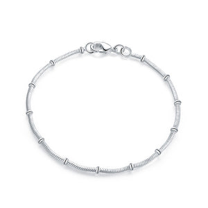 Crazy Feng Elegant Chain Bracelet Silver Color Beads Stars Charm Bracelet For Women Snake Link Chain Bracelet Jewelry Gift