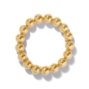 Dvacman Single Bracelet Gold Color Metal Beads Chain Bracelet Women Stretch Bangle Punk Chic Maxi Jewelry Wholesale Valentine