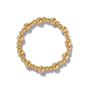 Dvacman Single Bracelet Gold Color Metal Beads Chain Bracelet Women Stretch Bangle Punk Chic Maxi Jewelry Wholesale Valentine
