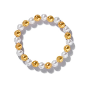 Dvacman Single Bracelet Gold Color Metal Beads Chain Bracelet Women Stretch Bangle Punk Chic Maxi Jewelry Wholesale Valentine